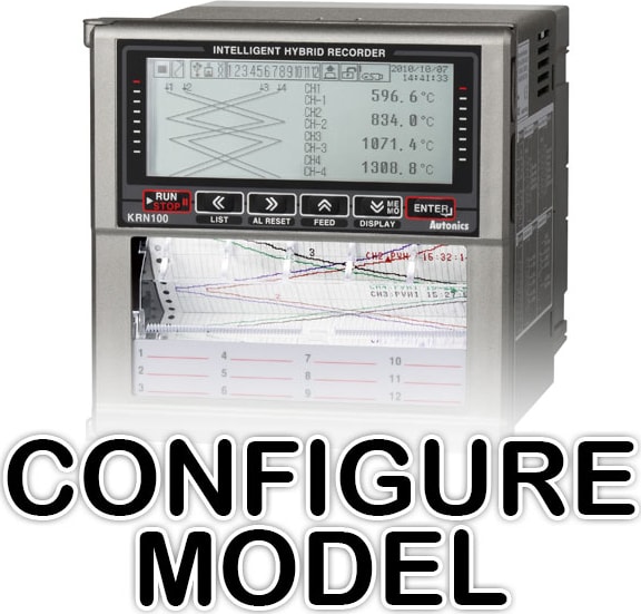 Autonics KRN100 Data Recorders - Type (Recorders): Strip Chart, Style (Recorders): Panel Mount, # Channels Expanded plus Logic (Recorders): 24 EA