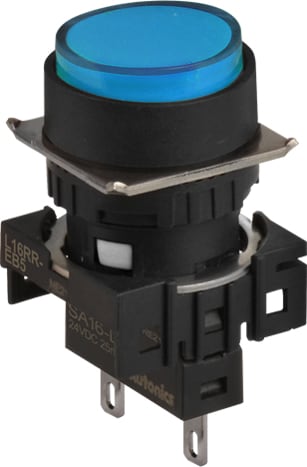 Autonics L16RR-EB24 - 16 mm Pilot Light, 6 Round Type, Extend, Blue, 24 VDC LED Block