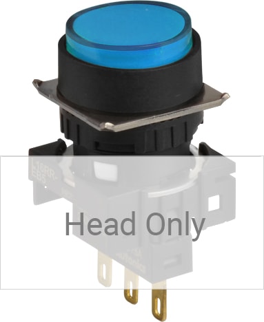 Autonics L16RR-EB - 16 mm Pilot Light, 6 Round Type, Extend, Blue, Head Only