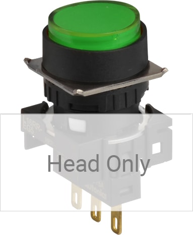 Autonics L16RR-EG - 16 mm Pilot Light, 6 Round Type, Extend, Green, Head Only