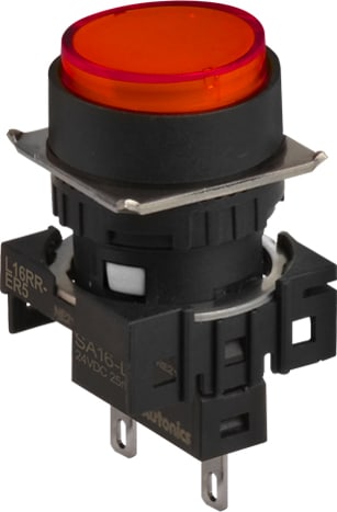 Autonics L16RR-ER24 - 16 mm Pilot Light, 6 Round Type, Extend, Red, 24 VDC LED Block