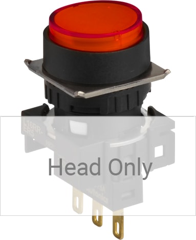 Autonics L16RR-ER - 16 mm Pilot Light, 6 Round Type, Extend, Red, Head Only