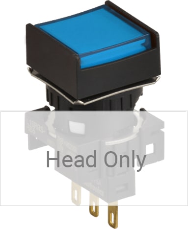 Autonics L16RRS-HB - 16 mm Pilot Light, Square Type, Half Guard, Blue, Head Only