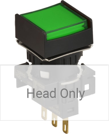 Autonics L16RRS-HG - 16 mm Pilot Light, Square Type, Half Guard, Green, Head Only
