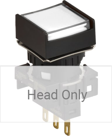 Autonics L16RRS-HW - 16 mm Pilot Light, 16 Square Type, Half Guard, White, Head Only