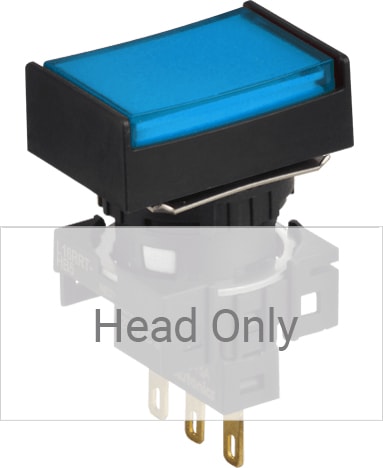 Autonics L16RRT-HB - 16 mm Pilot Light, Rectangular Type, Half Guard, Blue, Head Only