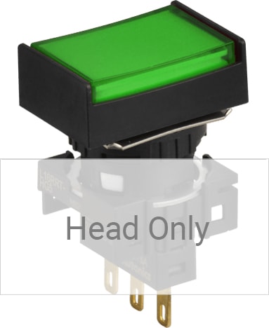 Autonics L16RRT-HG - 16 mm Pilot Light, Rectangular Type, Half Guard, Green, Head Only,