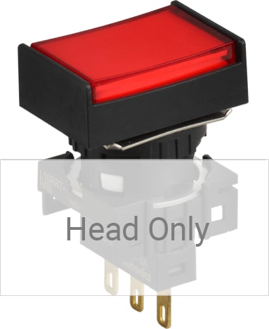 Autonics L16RRT-HR - 16 mm Pilot Light, Rectangular Type, Half Guard, Red, Head Only