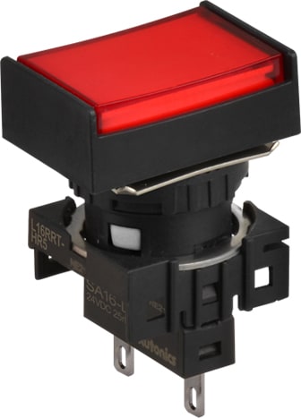 Autonics L16RRT-HR24 - 16 mm Pilot Light, Rectangular Type, Half Guard, Red, Head