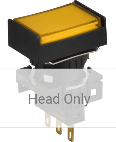 Autonics L16RRT-HY - 16 mm Pilot Light, Rectangular Type, Half Guard, Yellow, Head Only