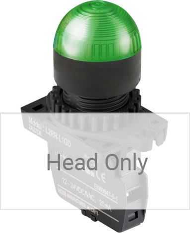 Autonics L2RR-L1G - 22/25 mm Pilot Light, Green, Dome Head Only