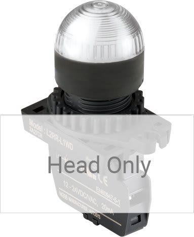 Autonics L2RR-L1W - 22/25 mm Pilot Light, White, Dome Head Only