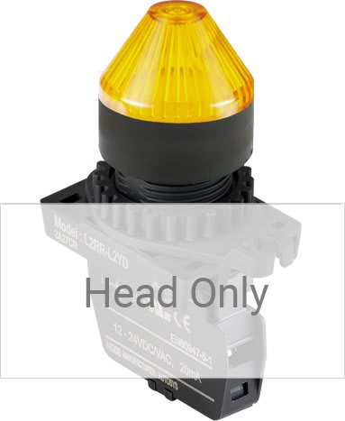 Autonics L2RR-L2Y - 22/25 mm Pilot Light, Yellow, Horn Head Only