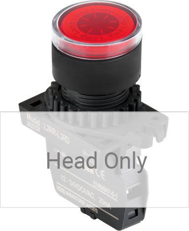 Autonics L2RR-L3R - 22/25 mm Pilot Light, Red, Flat Head Only