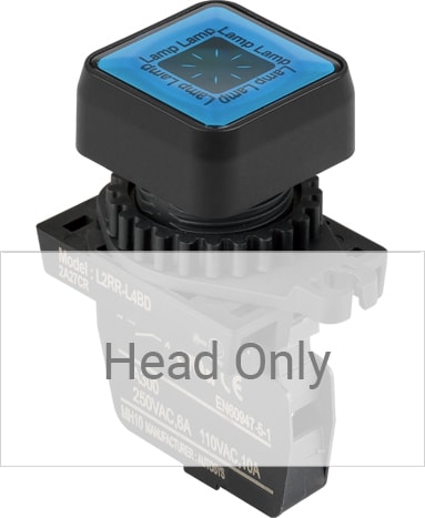 Autonics L2RR-L4B - 22/25 mm Pilot Light, Blue, Flat Square Head Only