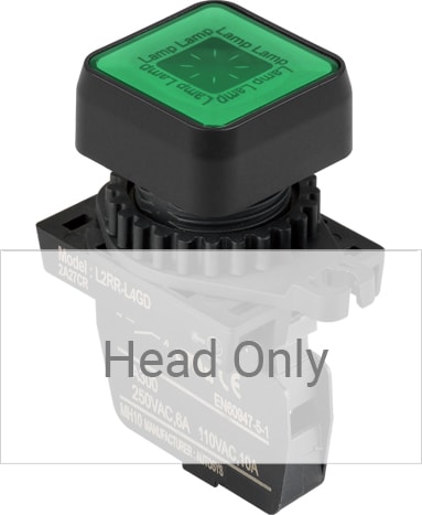 Autonics L2RR-L4G - 22/25 mm Pilot Light, Green, Flat Square Head Only