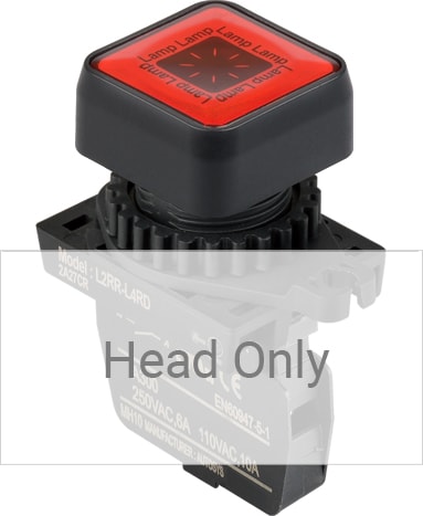 Autonics L2RR-L4R - 22/25 mm Pilot Light, Red, Flat Square Head Only