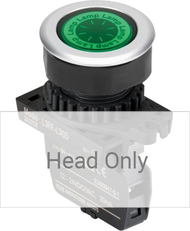 Autonics L3RF-L3G - 30 mm Pilot Light, Green, Flat Round Head Only