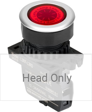 Autonics L3RF-L3R - 30 mm Pilot Light, Red, Flat Round Head Only