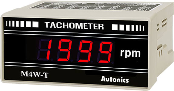 Autonics M4W-T-1 - Digital Tachometer, Rotation, Input 0-10V DC, 1999 rpm