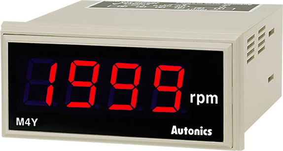 Autonics M4Y-T-1 - Digital Tachometer, Rotation, Input 0-10V DC, 1999 rpm