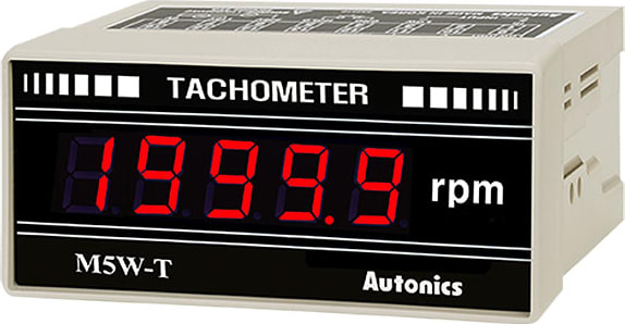 Autonics M5W-T-1 - Digital Tachometer, Rotation, AVG, 19999 rpm, 0 - 10 VDC