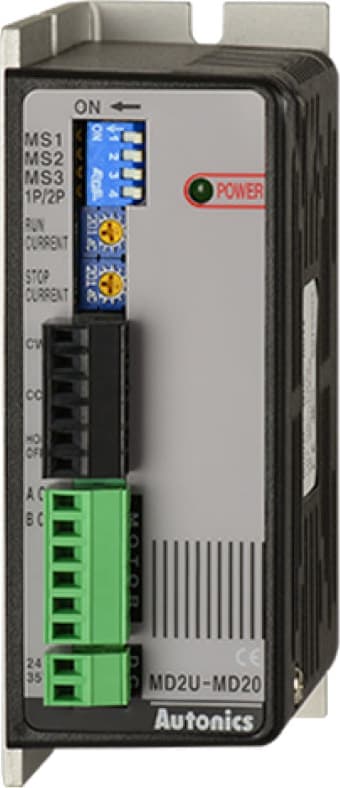 Autonics MD2U-MD20 - 2-Phase Stepper Motor Driver, 0.5-2.0A/Phase, 3A, Unipolar, 40K pps, Microstep