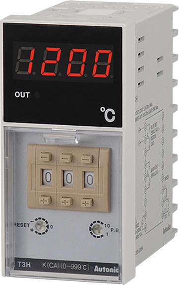 Autonics T3H-B3RJ4C Temperature Controller, W48xH96mm, On/Off-Proportional, Relay Output, J Thermocouple, 399 C, 110 and 220 VAC