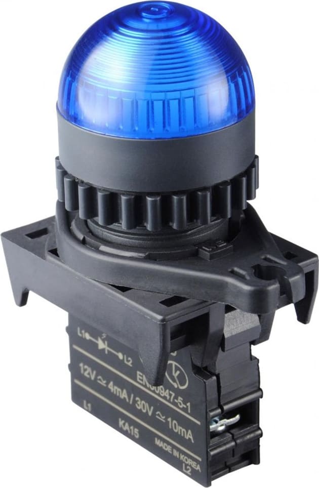 Autonics L2RR-L1BL - 22/25 mm Pilot Light, Blue, Dome Head, LED 100-220VAC
