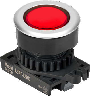 Autonics L3RFU-L3R - 30 mm Pilot Light, Red, Flat Head, Non Marking(Lamp)