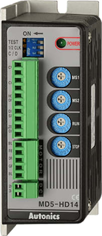 Autonics MD5-HD14 - 5-Phase Micro Stepper Motor Driver, 0.4-1.4A/ Phase, 0.72-0.00288 per Step, 1 MHz, 20-35 VDC, 3A