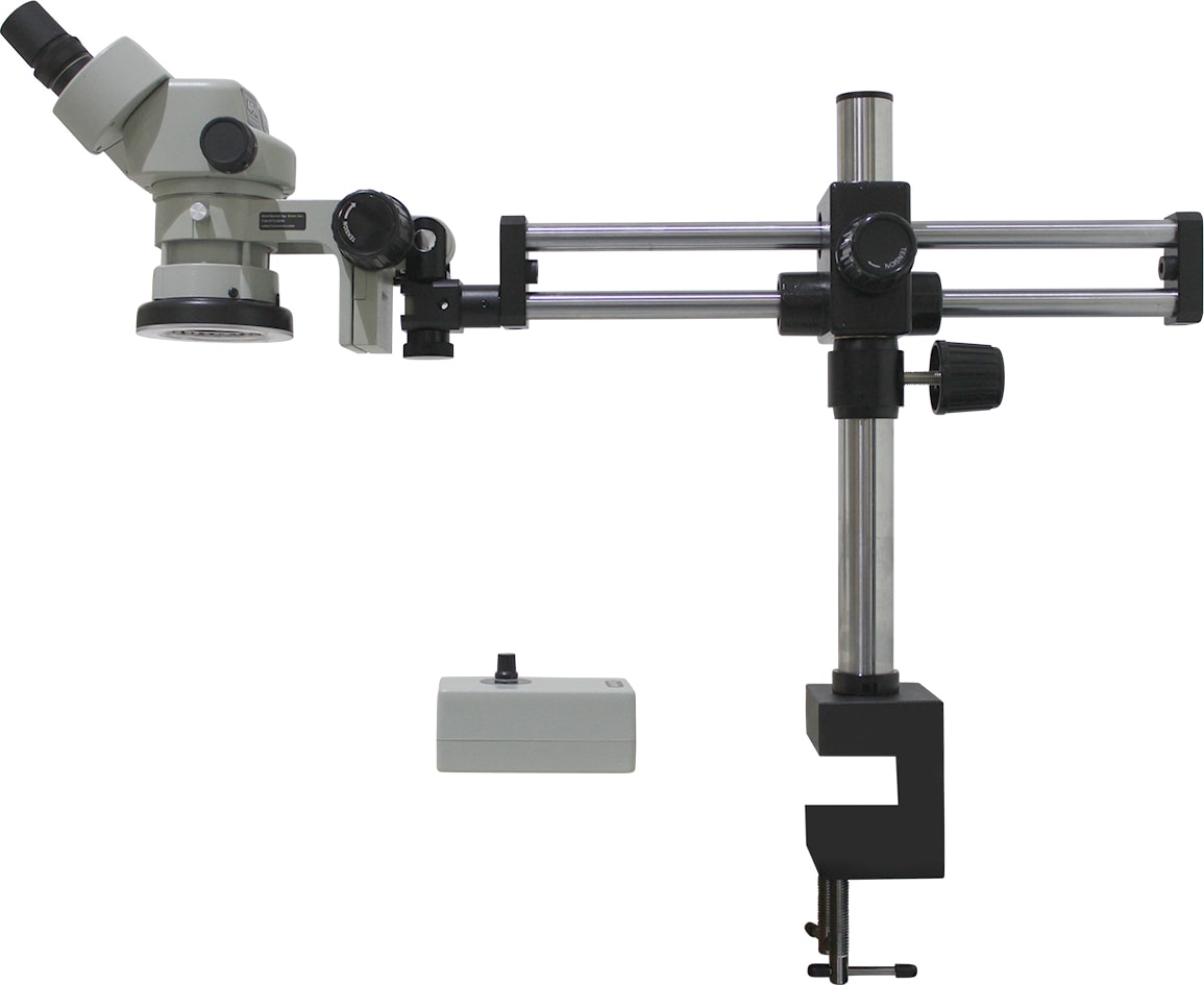 Aven Tools DSZ44-209-536 - DSZ-44 Stereo Zoom Microscope (10x - 44x) on Dual Arm Boom Stand with Integrated Ring Light
