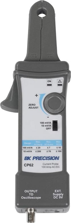 B&K Precision CP62 - 300 kHz AC/DC Oscilloscope Current Clamp Probe