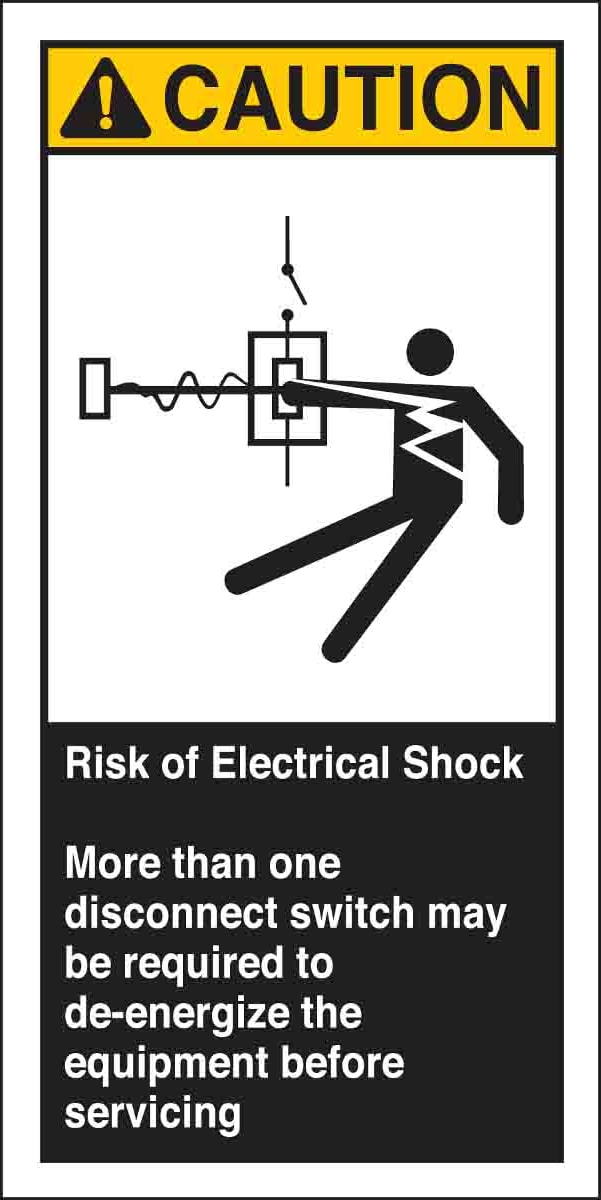 Brady 96175 - Risk Of Electrical Shock More Than One Disconnect Labels, 5/PK