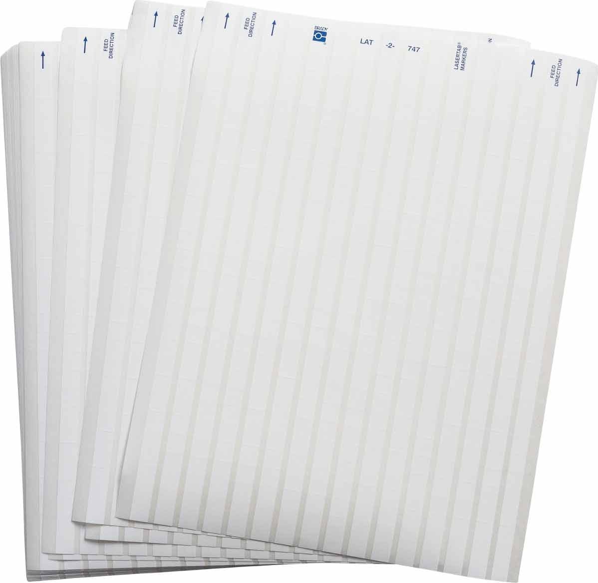 Brady LAT-2-747-10 - Laser Printable Polyester Sign and Label Blanks, White, Pack of 25