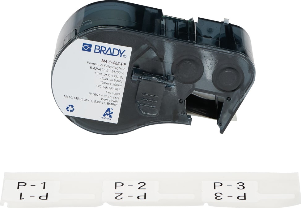 Brady M4-1-425-FP - P-Flag Matte Polypropylene Labels, 1.18' H x 0.788' W, Cartridge of 120 Tags