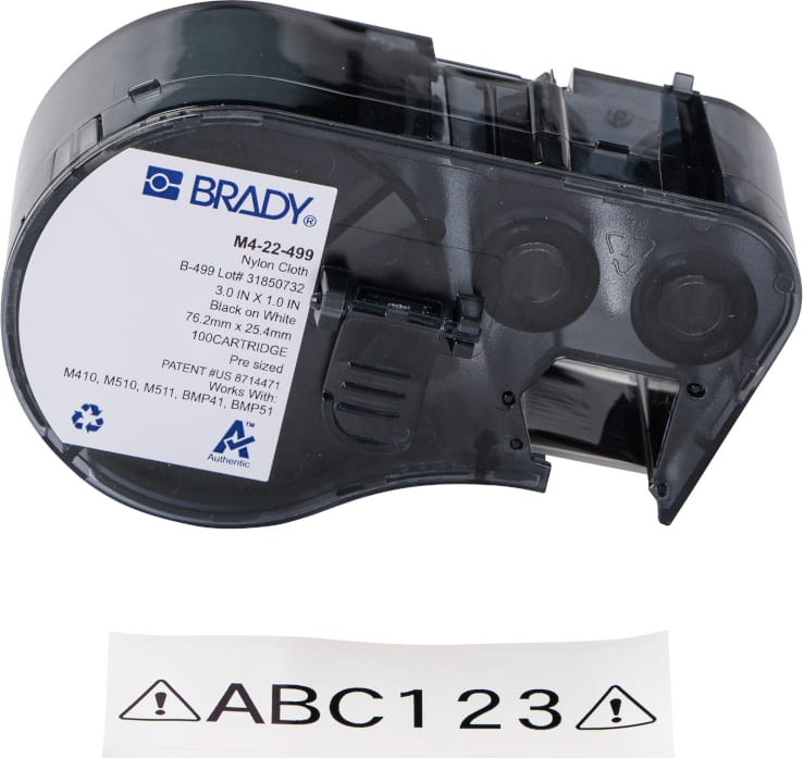 Brady M4-22-499 - Aggressive Adhesive Multi-Purpose Labels, Nylon, 3' H x 1' W, 100/RL