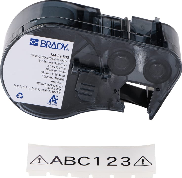 Brady M4-22-595 - All Weather Permanent Adhesive Labels, Vinyl, 3' H x 1' W, 100/RL
