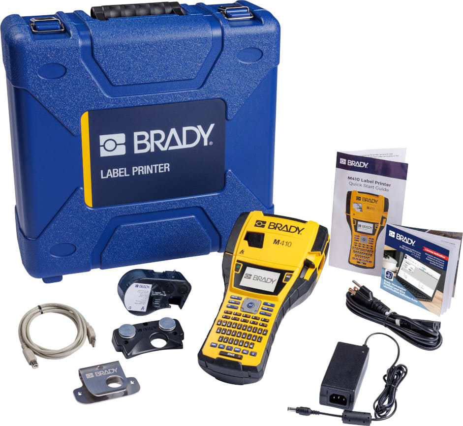 Brady M410-PWID - Handheld Label Printer, w/Product and Wire ID Software & Accessories Kit, 1' Wide Labels