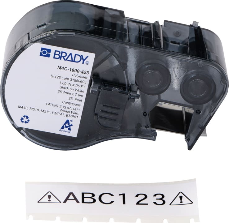 Brady M4C-1000-423 - Harsh Environment Multi-Purpose Labels, Polyester, 1' W x 25 ft L