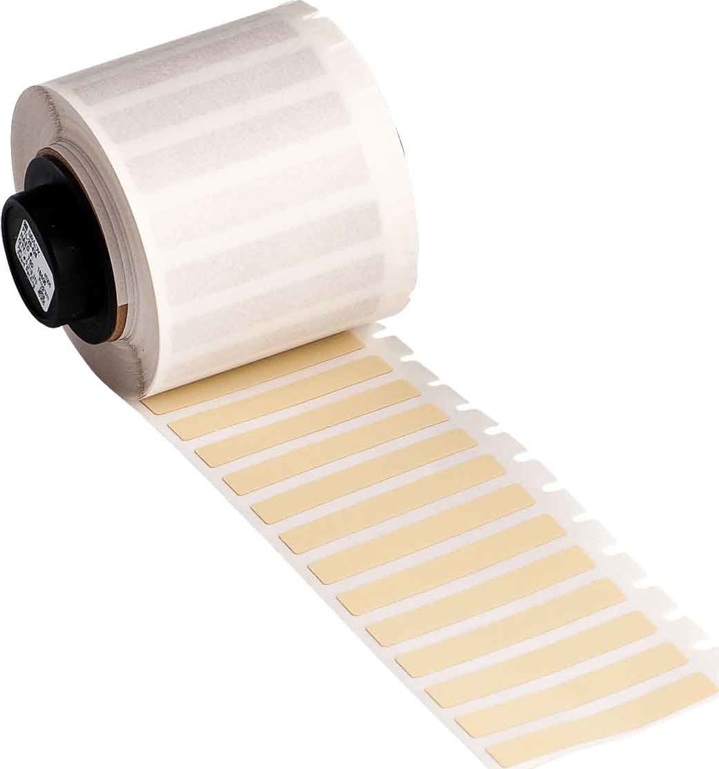 Brady M6-28-724 - Ultra Heat Resistant Polyimide Labels, 0.25' H x 1.5' W, Matte/Amber 750/Roll