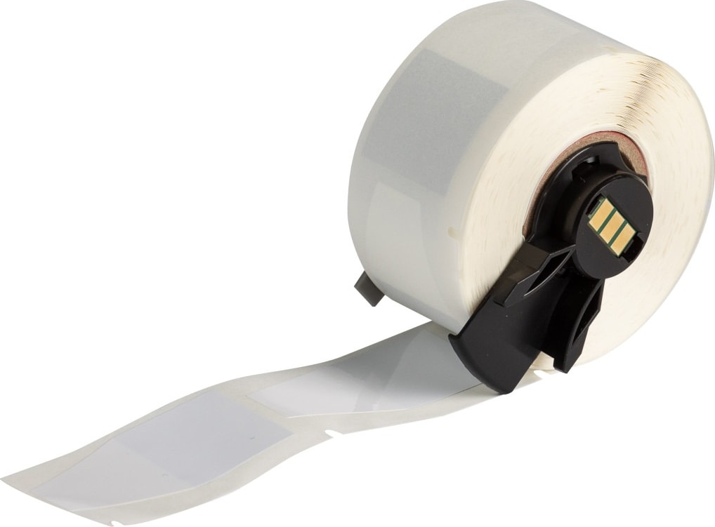 Brady M6-214-483 - Polyester Flag Labels, for M6 Printers, 2' H x 1' W, White/Clear, QuickFlag Series