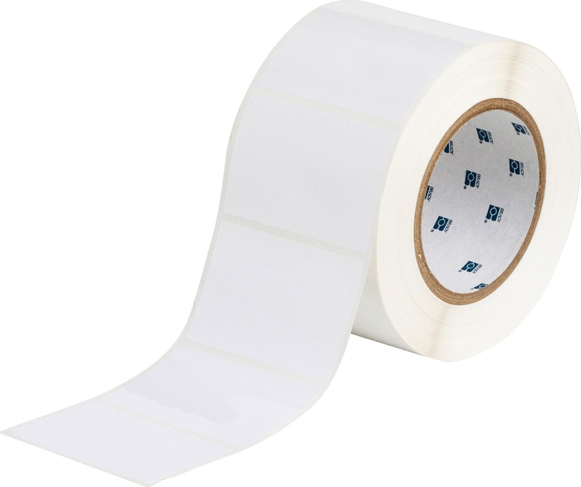 Brady THT-19-533-1 - 3' Core Removable Glossy Polyester Labels, 2' x 3', 1/Row