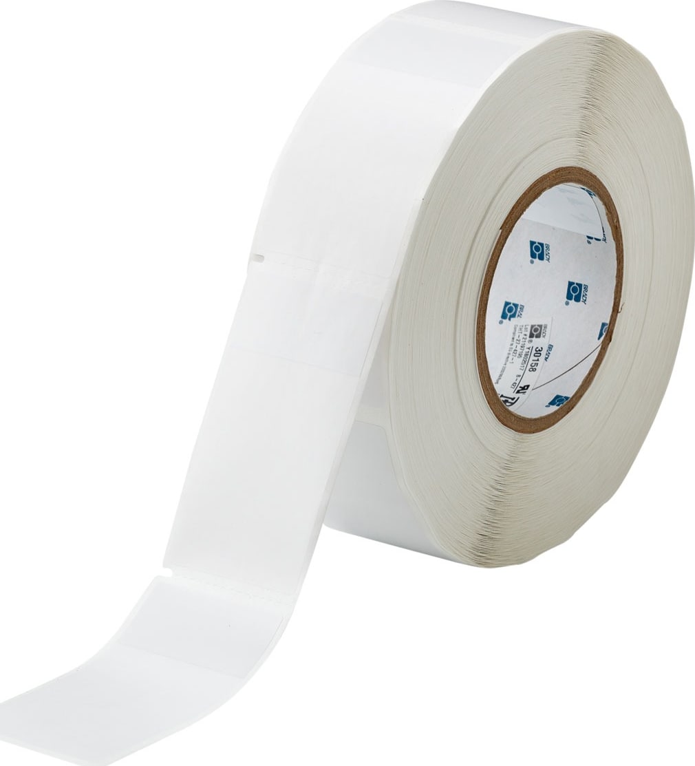 Brady THT-27-427-1 - Self-Laminating Vinyl Wrap Around Labels, For 3' Core Printers, 3.75' x 2', White, 1000/Roll