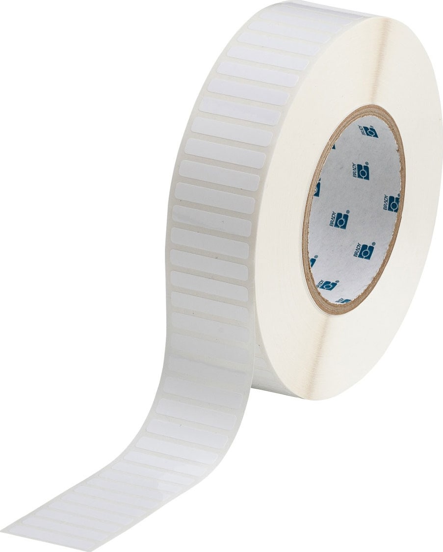 Brady THT-44-423-10 - Polyester Labels, Harsh Environment, Multi-Purpose, White, 0.25' x 1.375', 10000/Rl