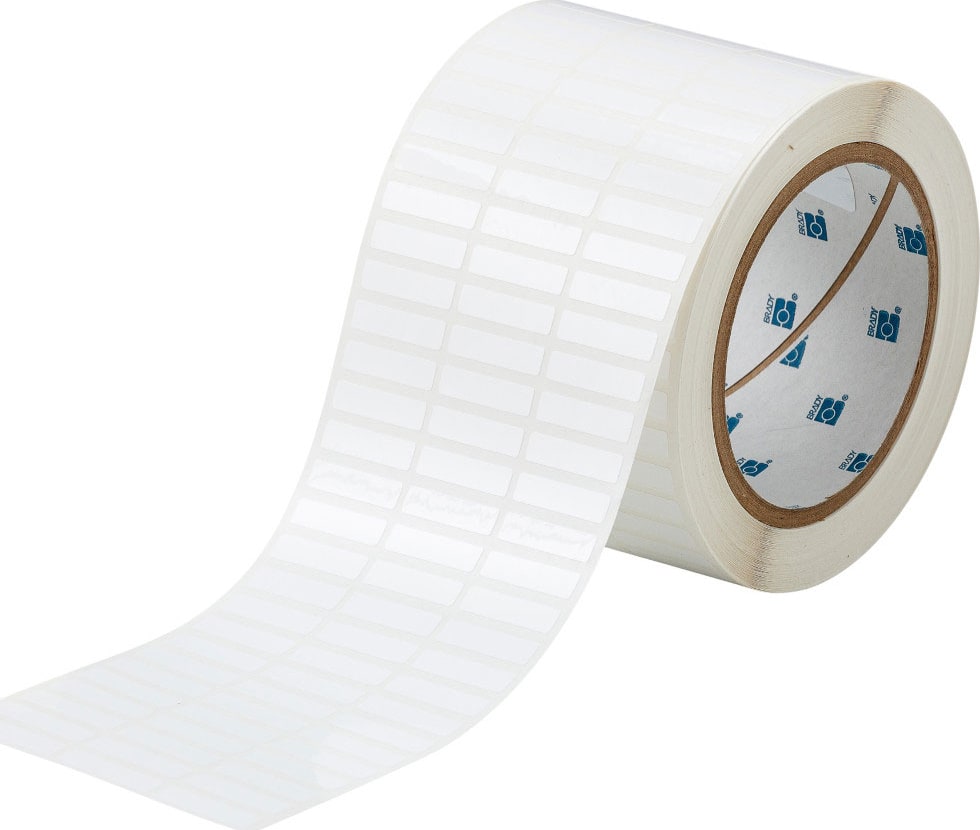 Brady THT-51-423-10 - Harsh Environment Multi-Purpose Polyester Labels for 3' Core Printers - 0.25' x 1' White