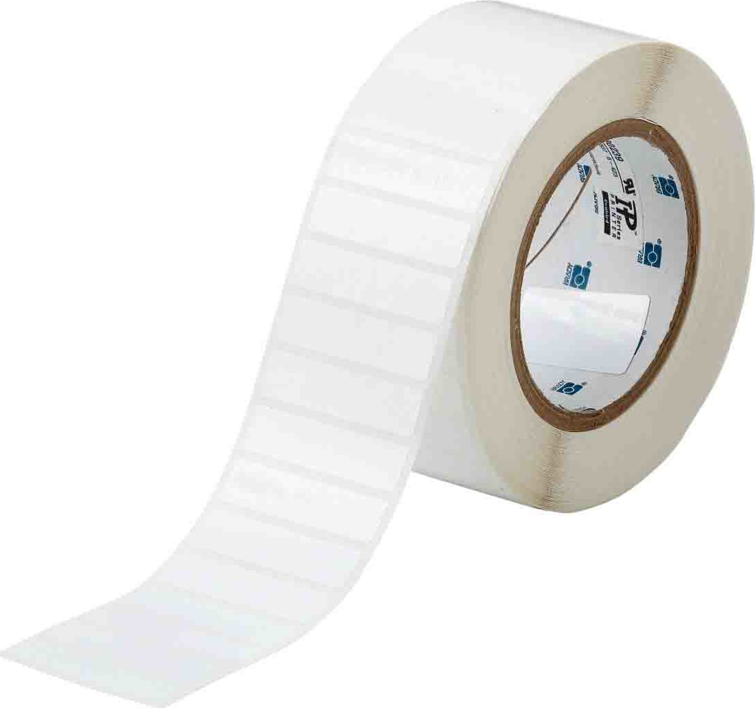 Brady THT-53-423-3 - Harsh Environment Multi-Purpose Polyester Labels for 3' Core Printers - 0.5' x 2' White