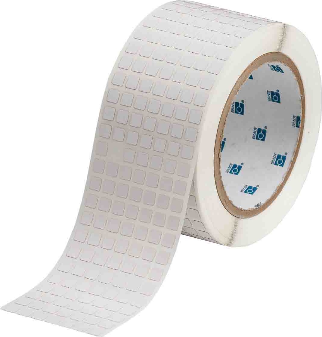 Brady THT-70-719-20 - Electrostatic Dissipative 1 mil Poly Labels, 0.25' H x 0.25' W, White, 20000/Roll