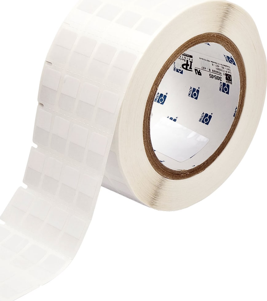 Brady THT-80-427-5 - Self-Laminating Vinyl Wrap Around Labels for 3' Core Printers - 0.75' x 0.5'