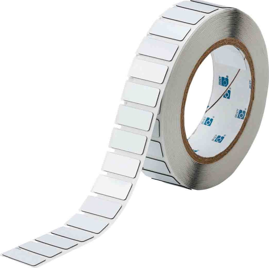 Brady THTEP-171-593-.5 - Raised Panel Polyester Rectangular Labels, 0.49' H x 1.06' W, White 500/Roll